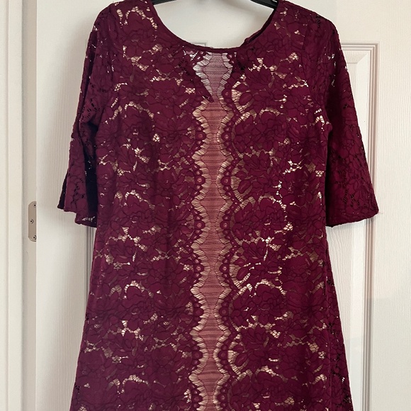 Burgandy Lace Dress - Picture 1 of 3